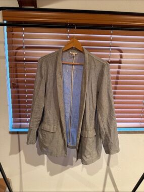 Linen Eileen Fisher Striped Blazer